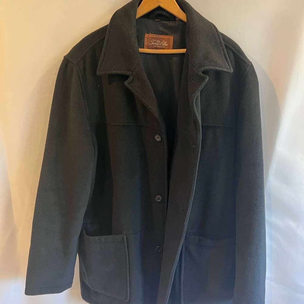 Black pea coat style jacket